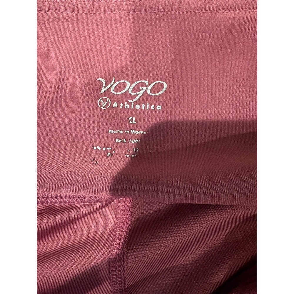 Vogo Leggings Womens XL Red Mineral Wash Capri Cropped High Rise Yoga Gym - Picture 7 of 8